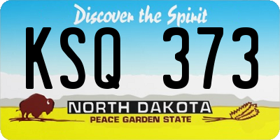 ND license plate KSQ373