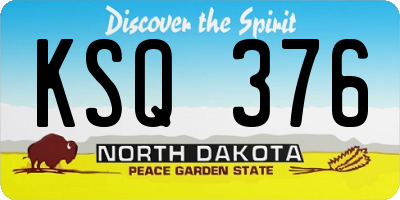 ND license plate KSQ376