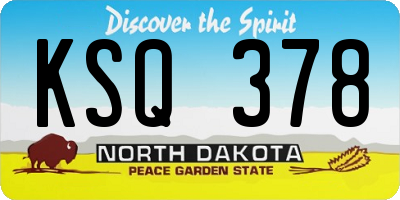 ND license plate KSQ378