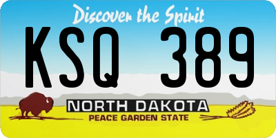 ND license plate KSQ389