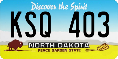 ND license plate KSQ403