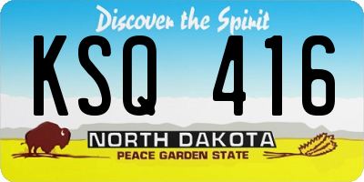 ND license plate KSQ416