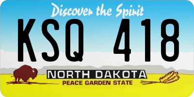 ND license plate KSQ418