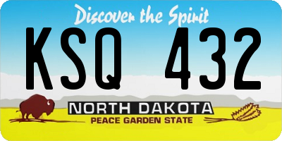 ND license plate KSQ432