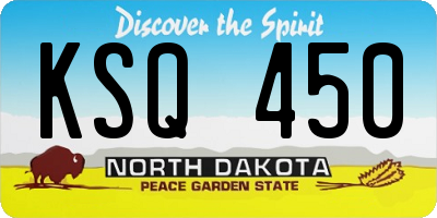 ND license plate KSQ450