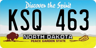 ND license plate KSQ463