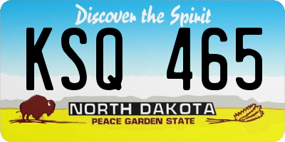 ND license plate KSQ465