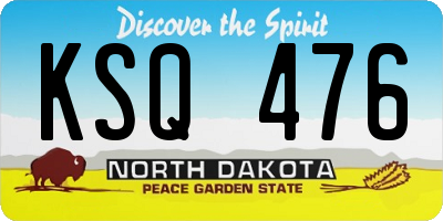 ND license plate KSQ476