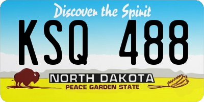 ND license plate KSQ488