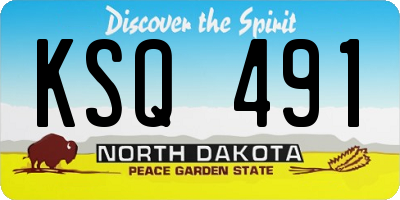 ND license plate KSQ491