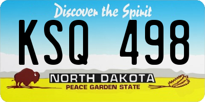 ND license plate KSQ498