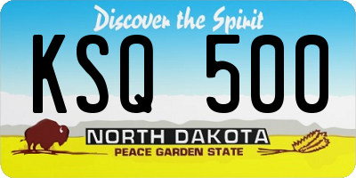 ND license plate KSQ500