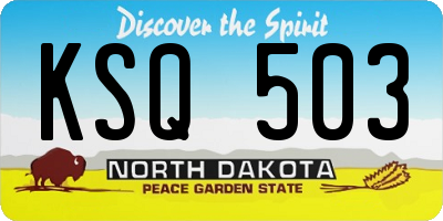 ND license plate KSQ503