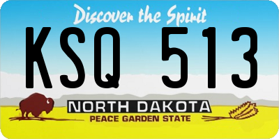 ND license plate KSQ513