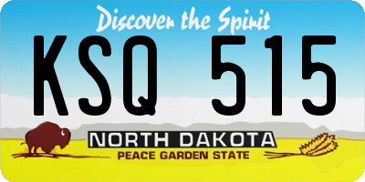 ND license plate KSQ515