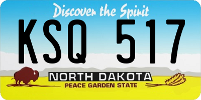 ND license plate KSQ517
