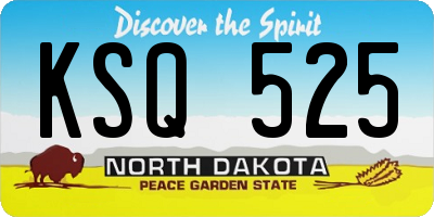 ND license plate KSQ525