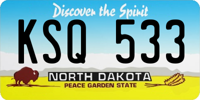 ND license plate KSQ533