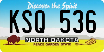 ND license plate KSQ536