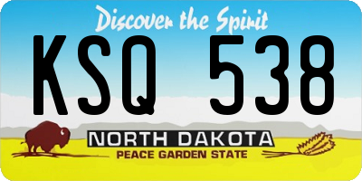 ND license plate KSQ538