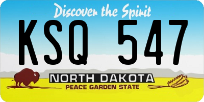 ND license plate KSQ547