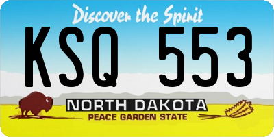 ND license plate KSQ553