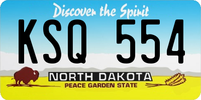 ND license plate KSQ554