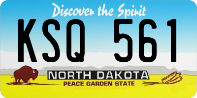 ND license plate KSQ561