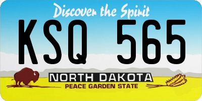 ND license plate KSQ565