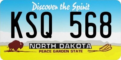 ND license plate KSQ568