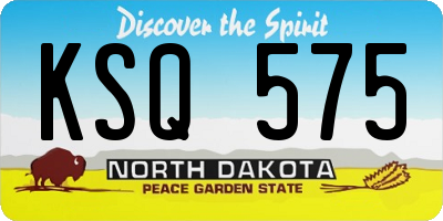 ND license plate KSQ575