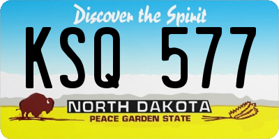 ND license plate KSQ577