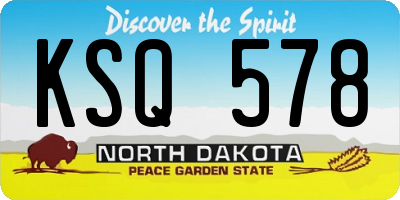 ND license plate KSQ578