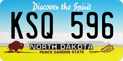 ND license plate KSQ596