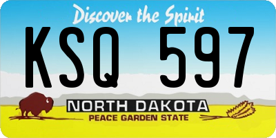 ND license plate KSQ597