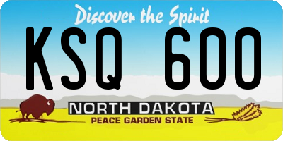 ND license plate KSQ600