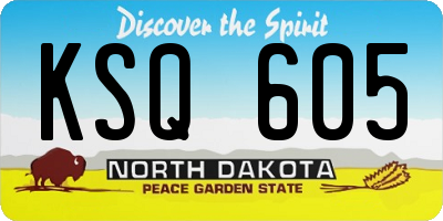 ND license plate KSQ605