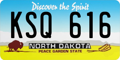 ND license plate KSQ616