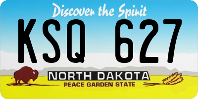 ND license plate KSQ627