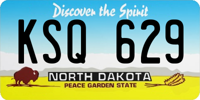 ND license plate KSQ629