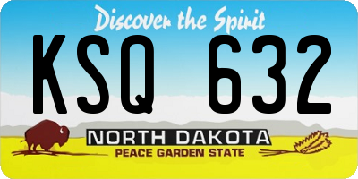 ND license plate KSQ632