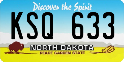ND license plate KSQ633