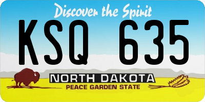 ND license plate KSQ635