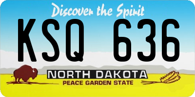 ND license plate KSQ636