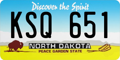 ND license plate KSQ651