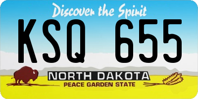 ND license plate KSQ655