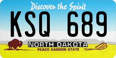 ND license plate KSQ689
