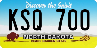 ND license plate KSQ700