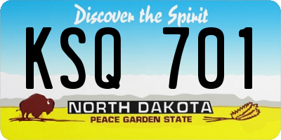 ND license plate KSQ701