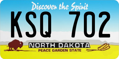 ND license plate KSQ702